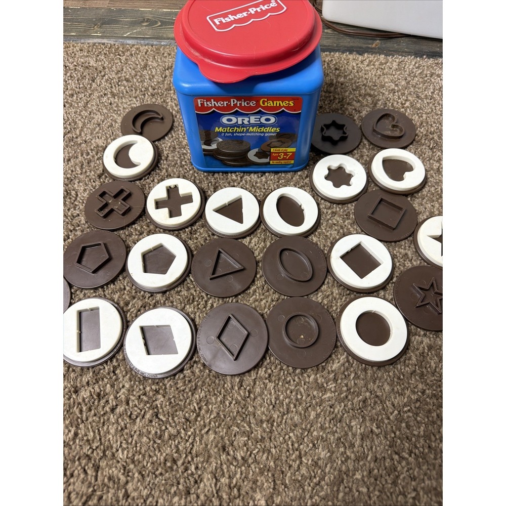Fisher Price Matchin Middles Shape Memory Game Oreo Cookie Complete